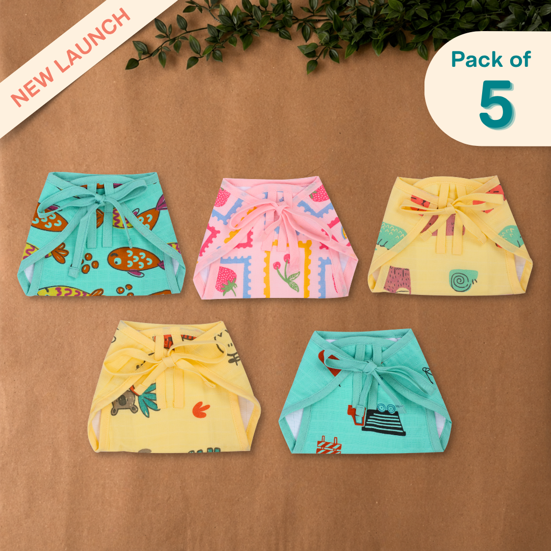 Muslin Nappies Combo Edition 2 - (Pack of 5)