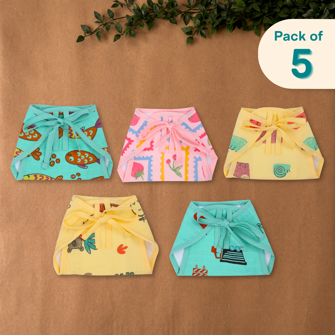 Muslin Nappies Combo Edition 2 - (Pack of 5)