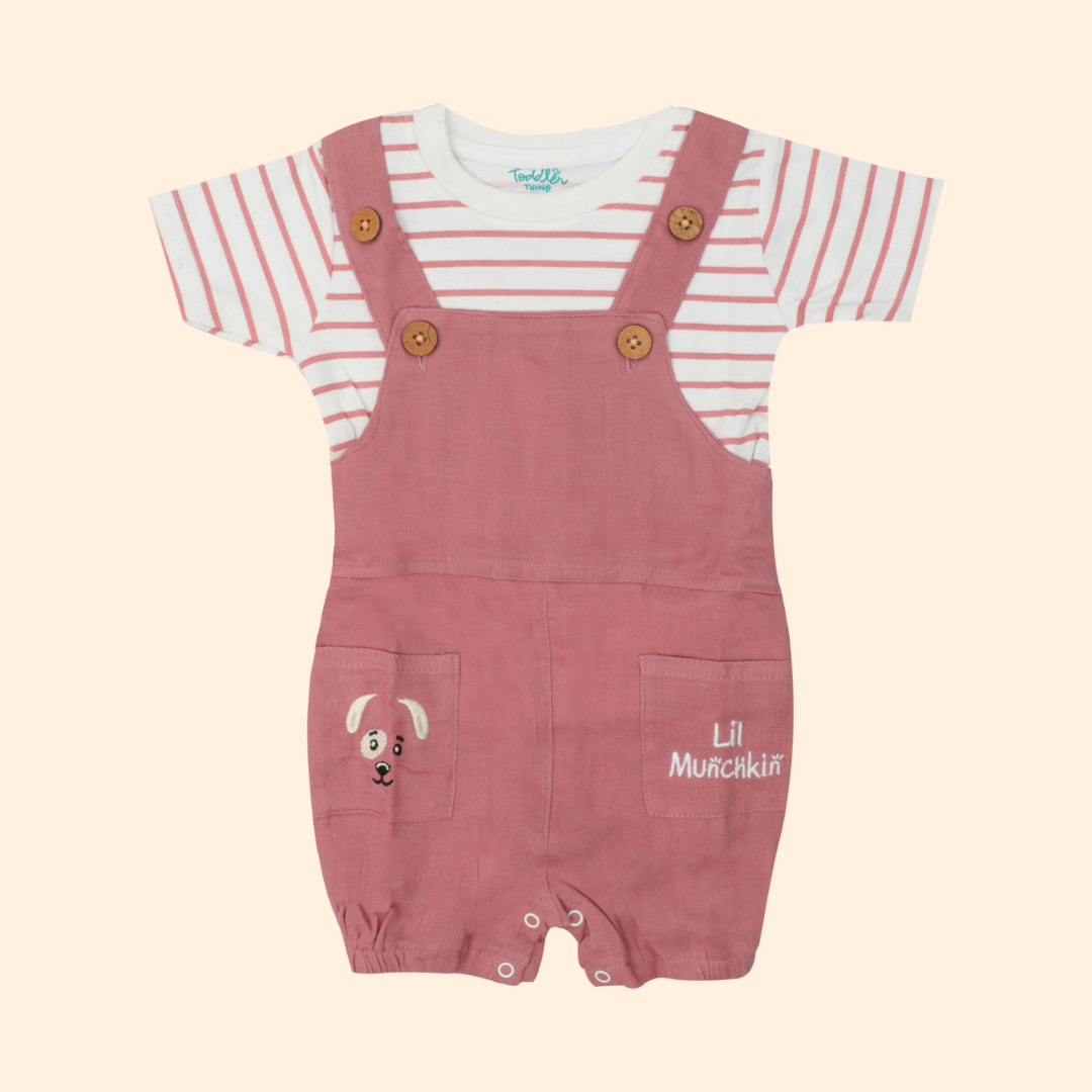 Sunnyraff - Crinkled Muslin Dungarees