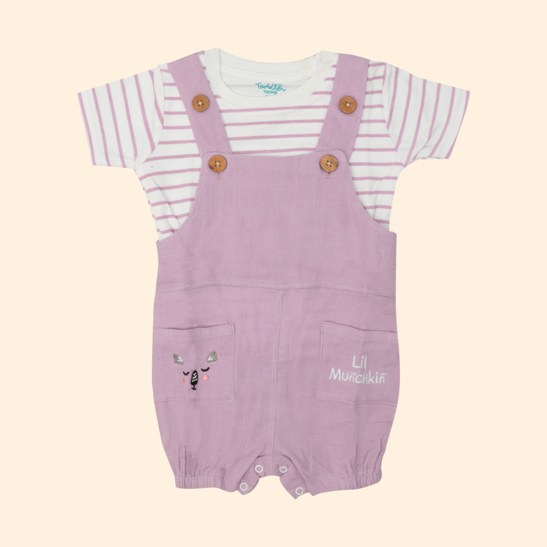 Sunnyraff - Crinkled Muslin Dungarees