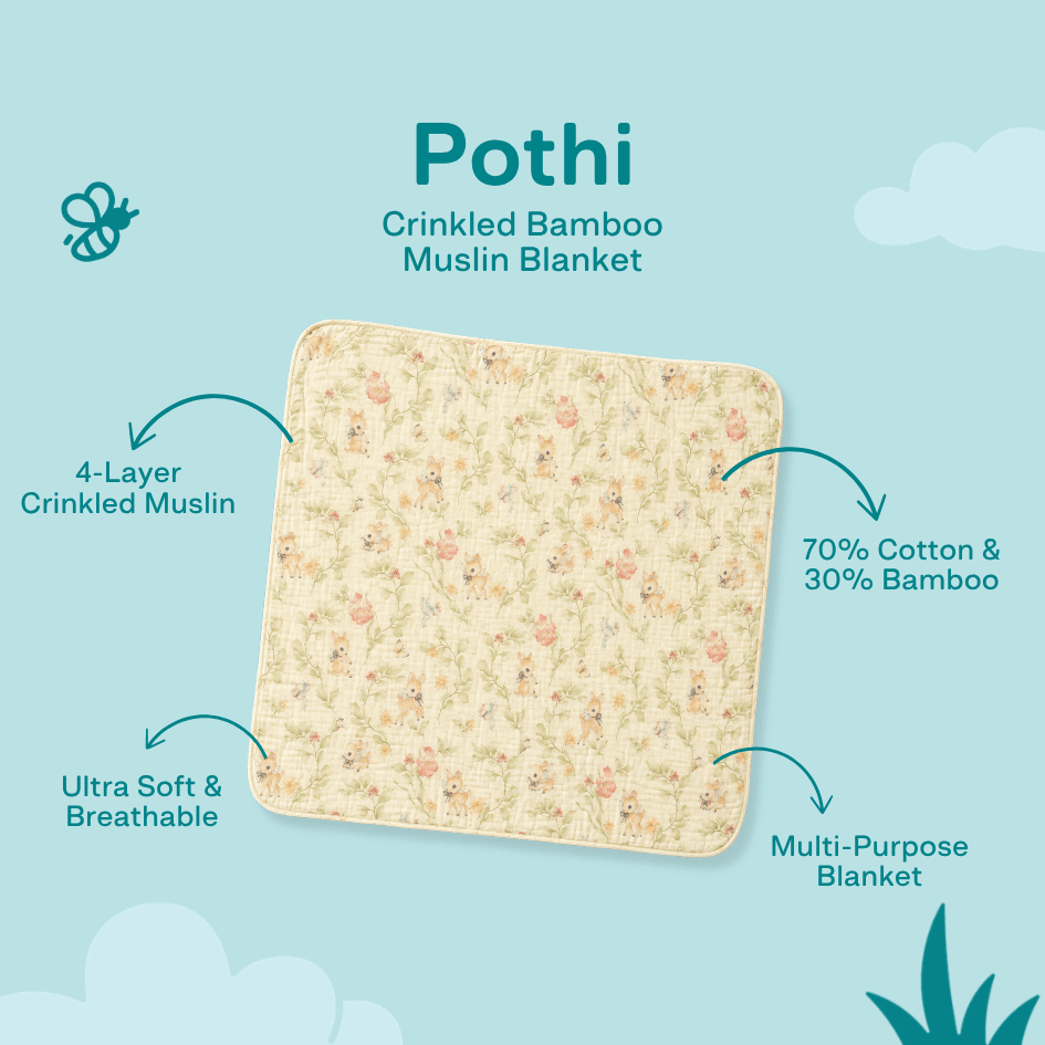 Happy Garden - Crinkled Muslin Bamboo Blanket