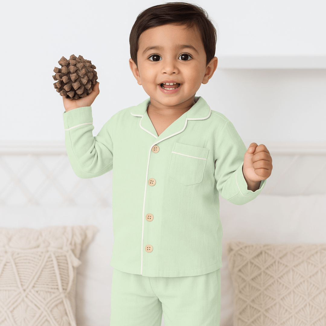 Yellow Drop -  Crinkled Muslin Sleepsuit