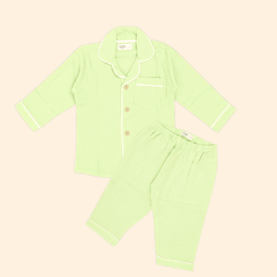 Yellow Drop -  Crinkled Muslin Sleepsuit