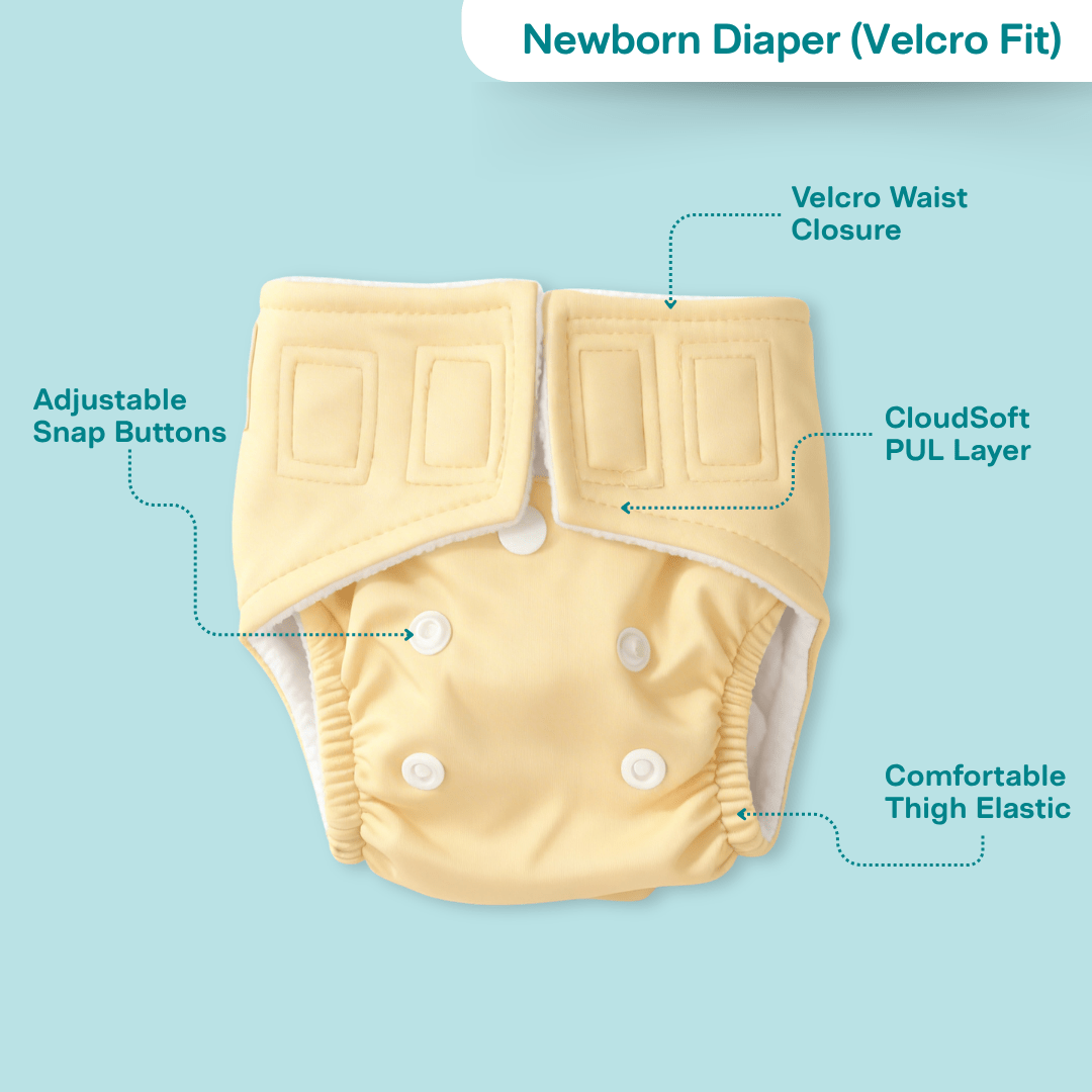 Aqua Blue - Newborn Diaper - Pack of 2