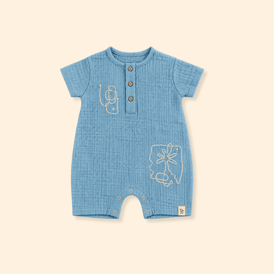 Vanilla Sand - Crinkled Muslin Half Sleeve Jumpsuit