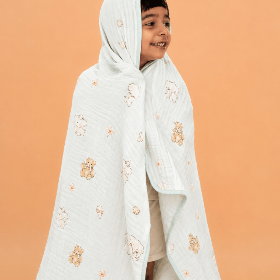 Happy Garden - Crinkled Muslin Bamboo Blanket