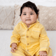Yellow Drop -  Crinkled Muslin Sleepsuit