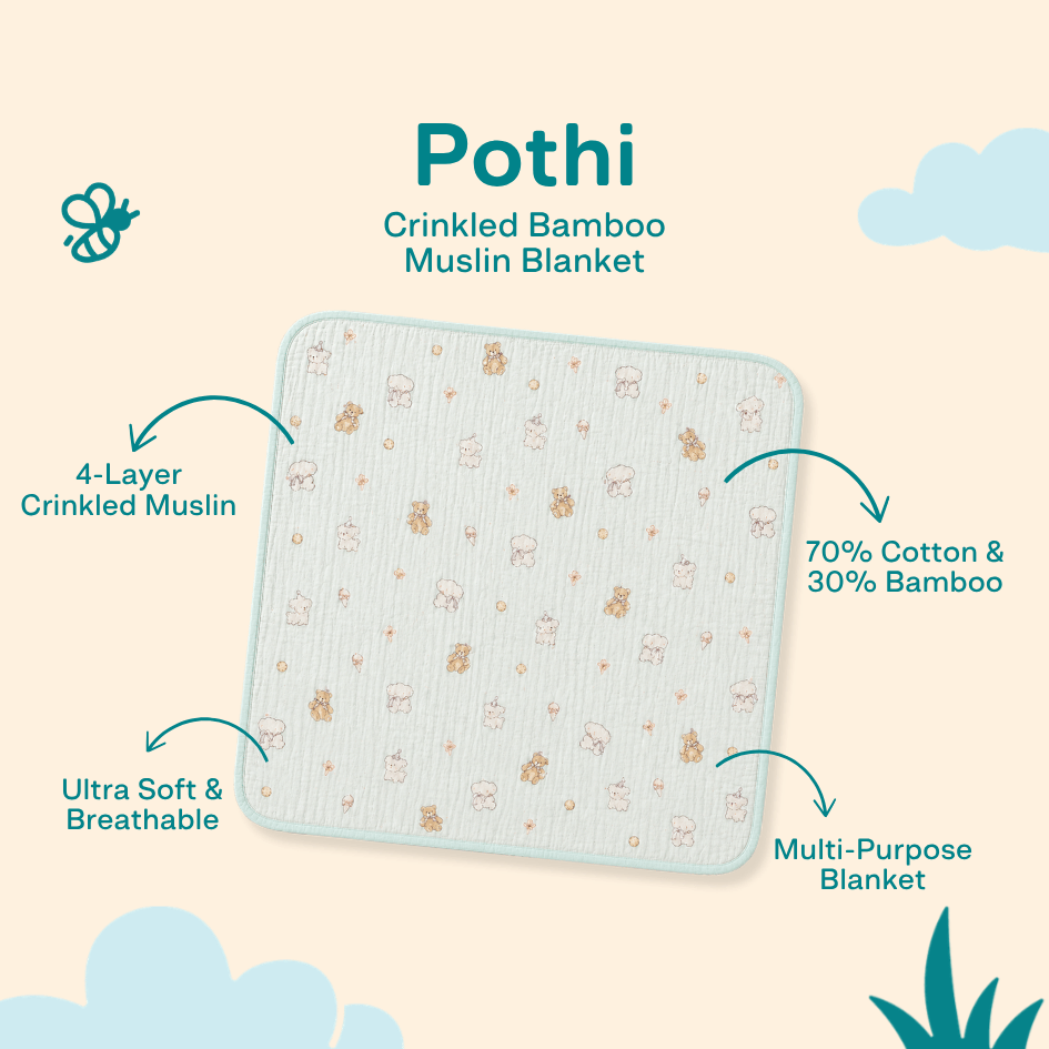 Happy Garden - Crinkled Muslin Bamboo Blanket