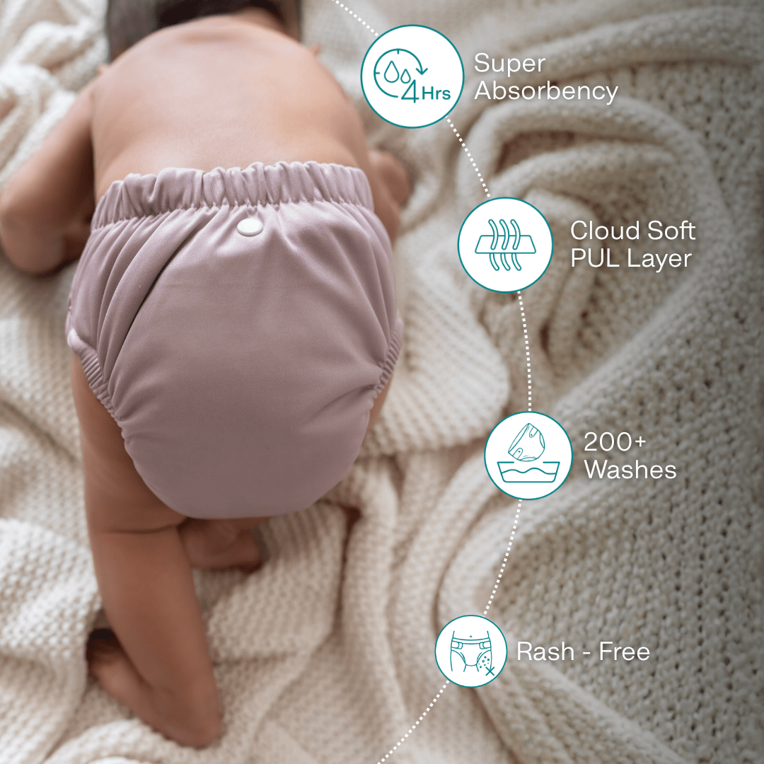 Aqua Blue - Newborn Diaper - Pack of 2