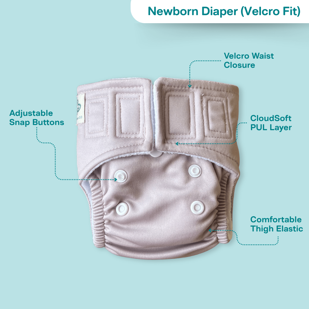 Aqua Blue - Newborn Diaper - Pack of 2