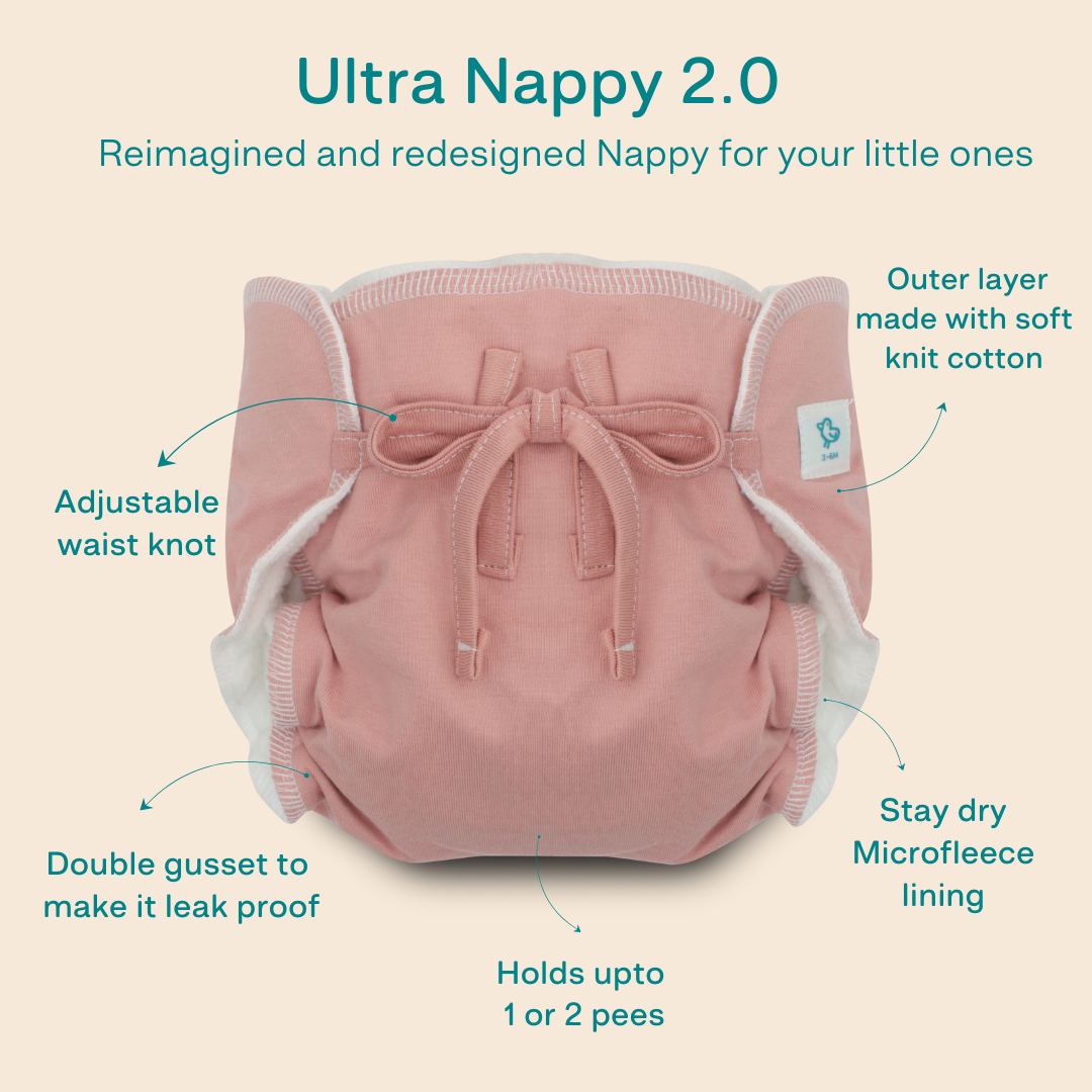 Peachy Mauve - Ultra Nappies 2.0 (Pack of 2)