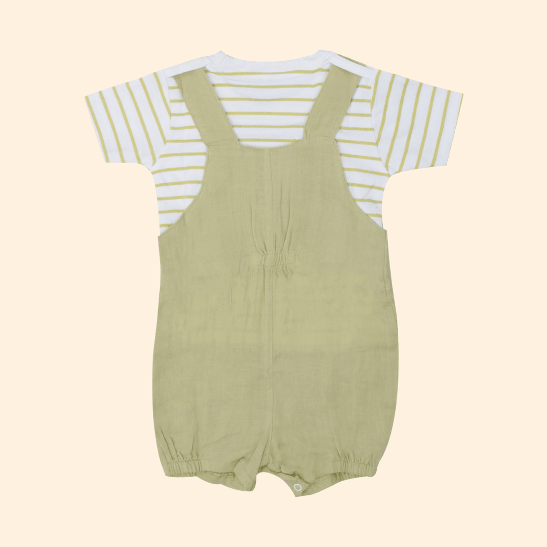 Monkie - Crinkled Muslin Dungarees