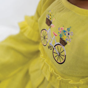 Sun Rider Full Sleeve Muslin Frock For Baby Girl