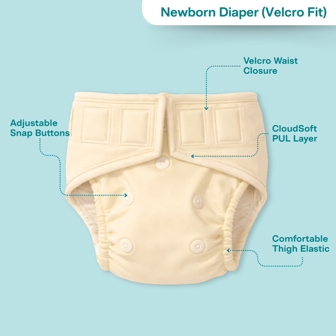 Aqua Blue - Newborn Diaper - Pack of 2