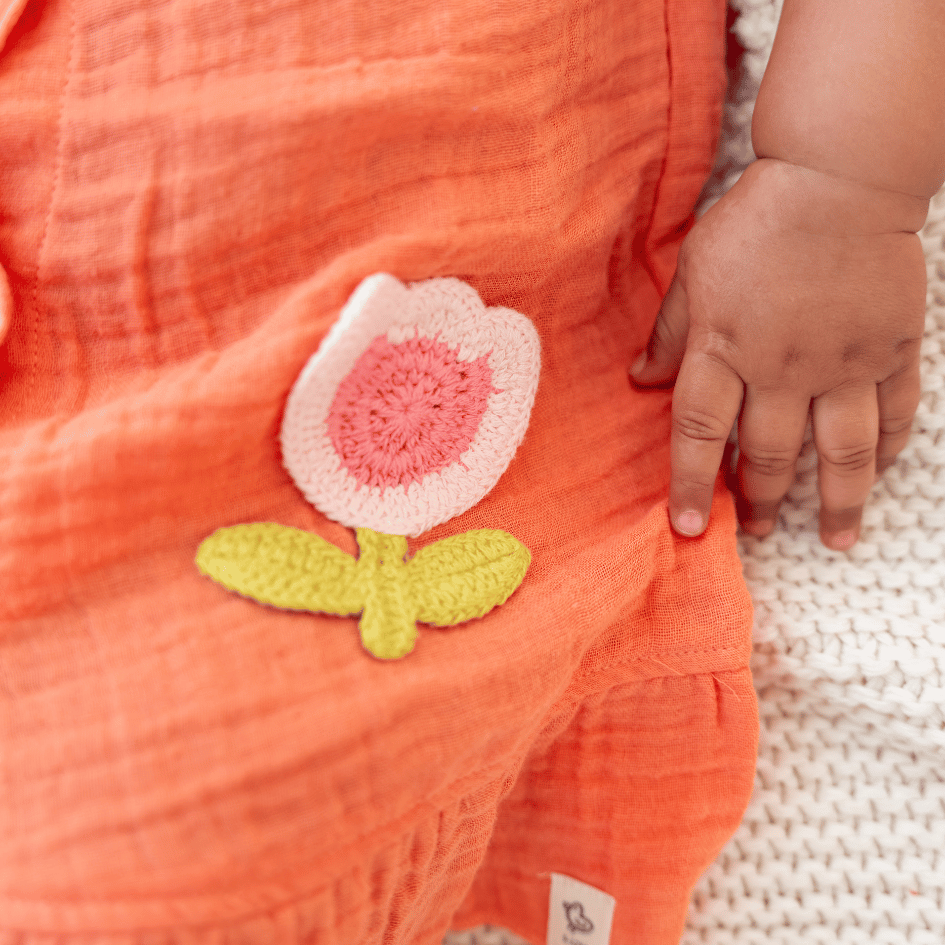 Buttercup Bloom - Crinkled Muslin A-line Sleeveless Frock