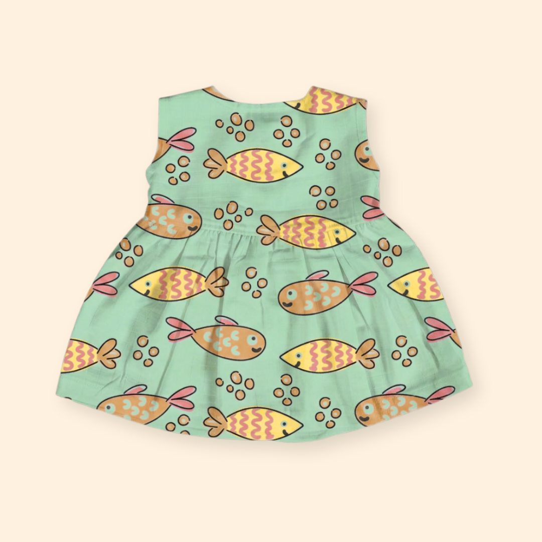 Juicy Fins - Muslin V neck Sleeveless Frock (Pack of 2)