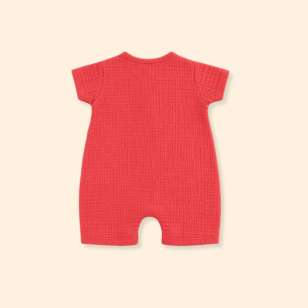 Vanilla Sand - Crinkled Muslin Half Sleeve Jumpsuit