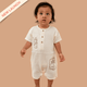 Vanilla Sand - Crinkled Muslin Half Sleeve Jumpsuit