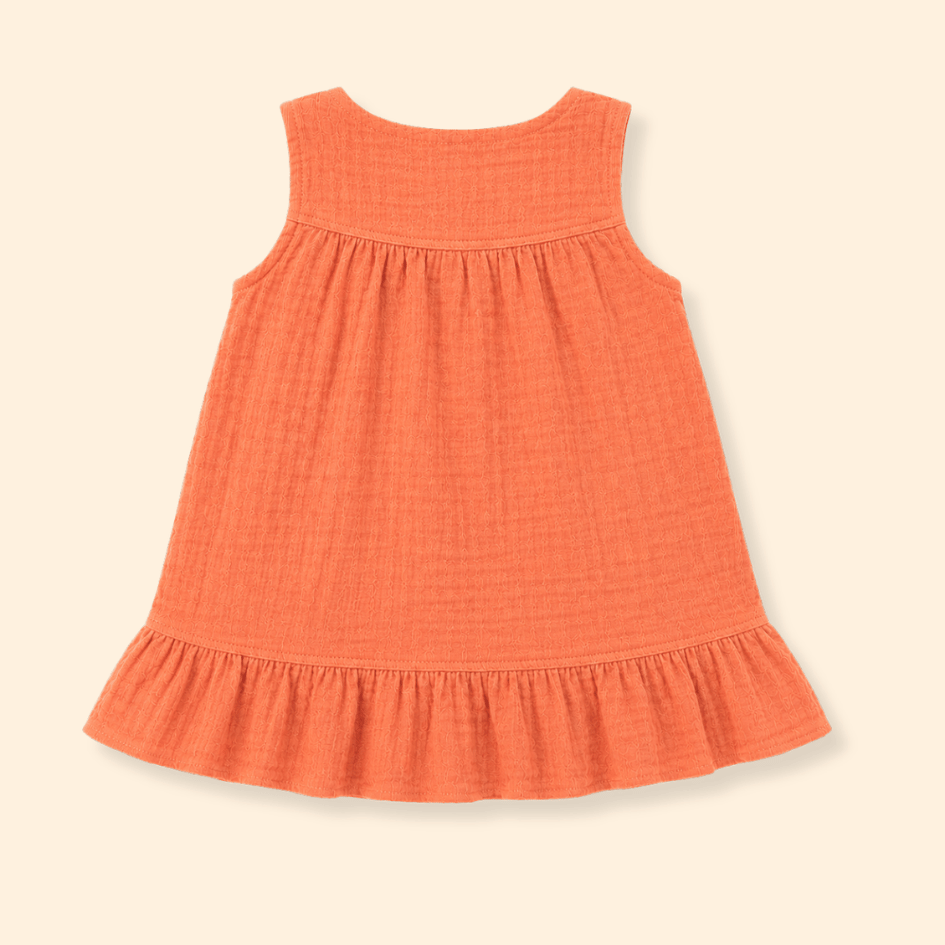 Buttercup Bloom - Crinkled Muslin A-line Sleeveless Frock