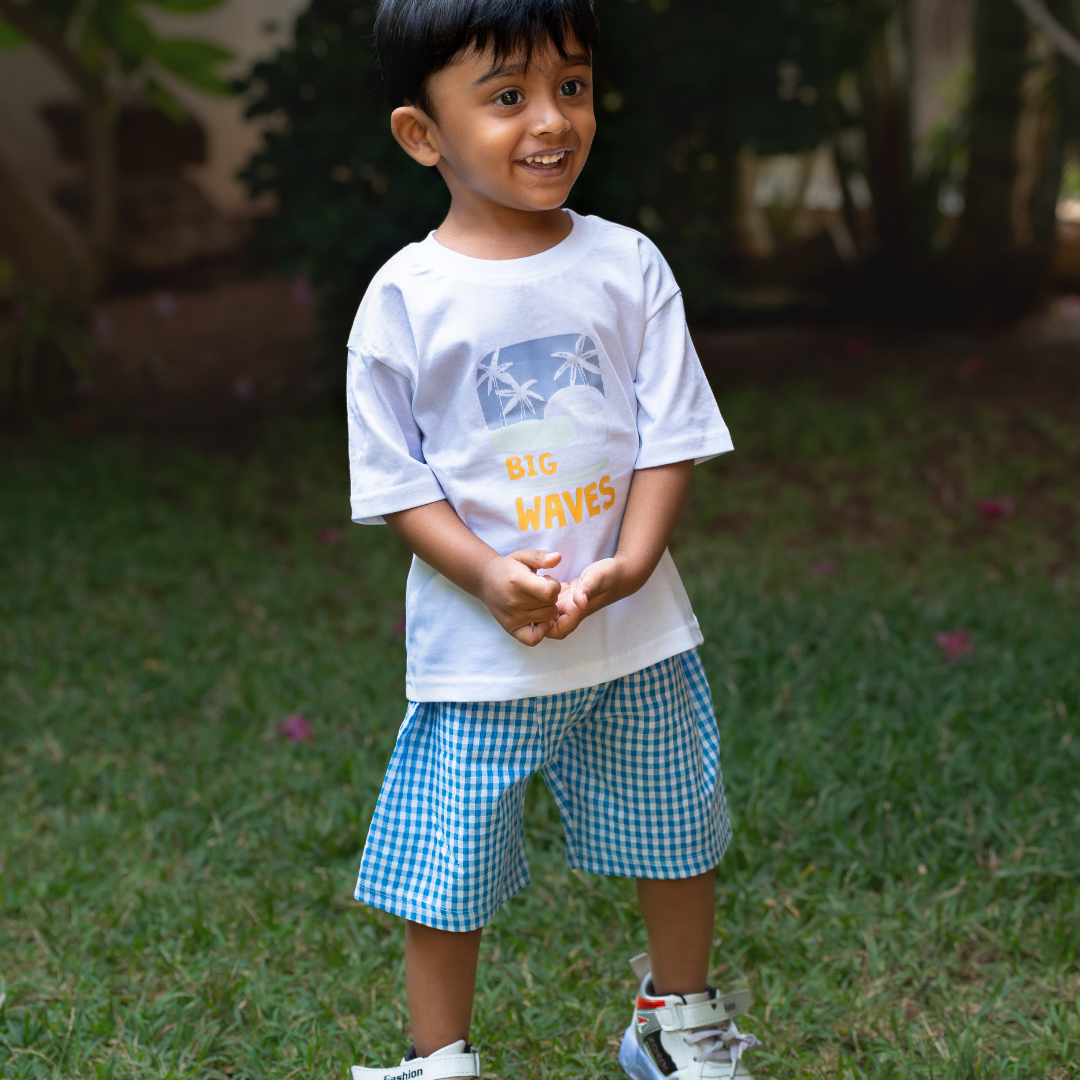 Big Wave - Seersucker T-Shirt & Shorts for Boys