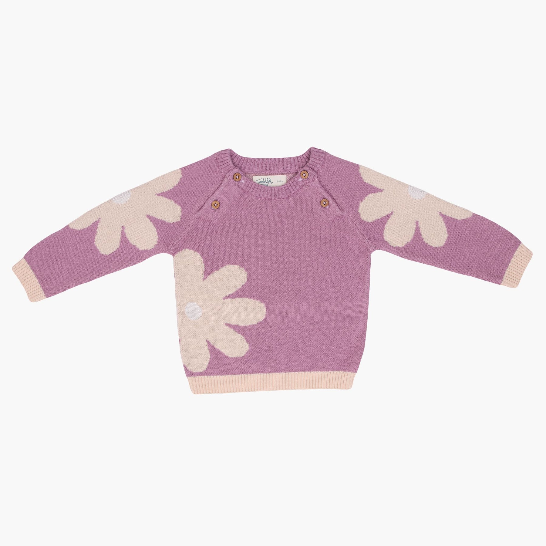 Newborn Petal White Full Sleeve Sweater 