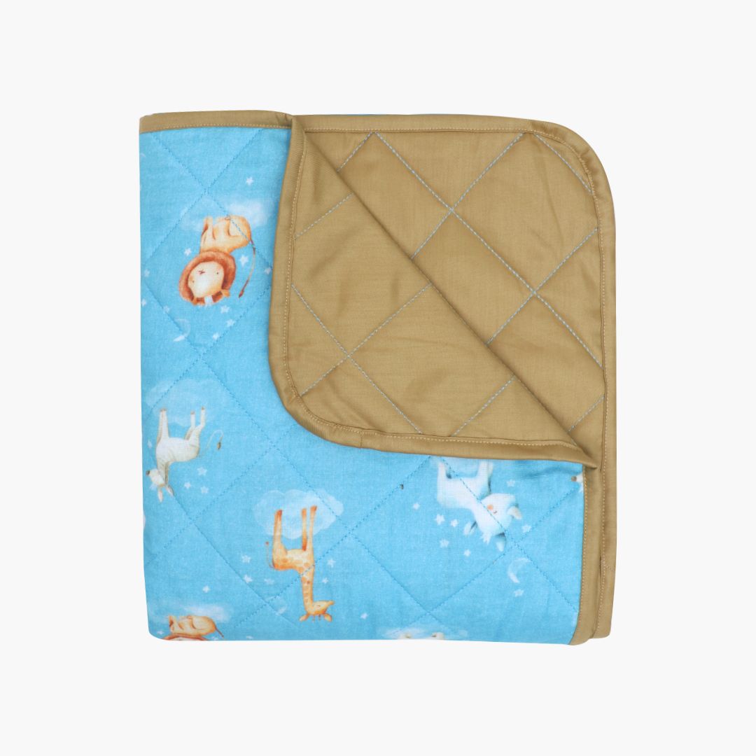 Galactic Zoo - Muslin Quilt for newborn babies to 5 years