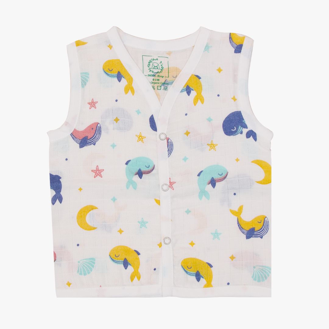 Whale Star - Muslin Jabla and Shorts for Babies and Toddlers