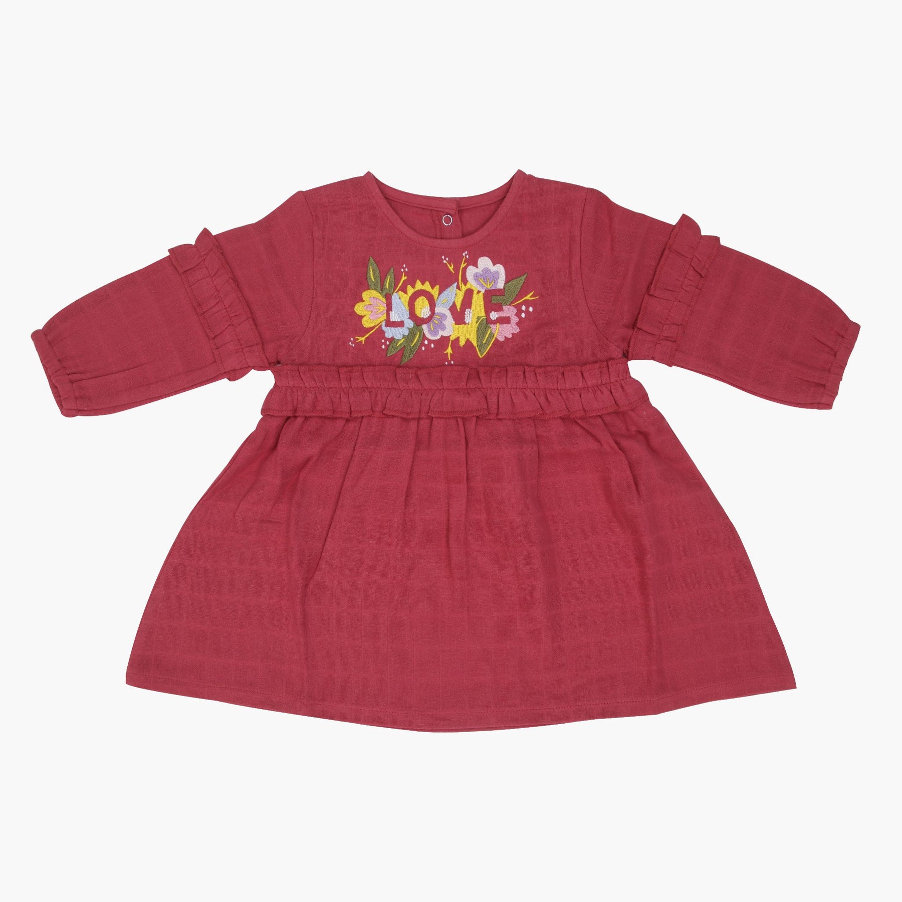 Babies Love Stitch Full Sleeve Muslin Frock