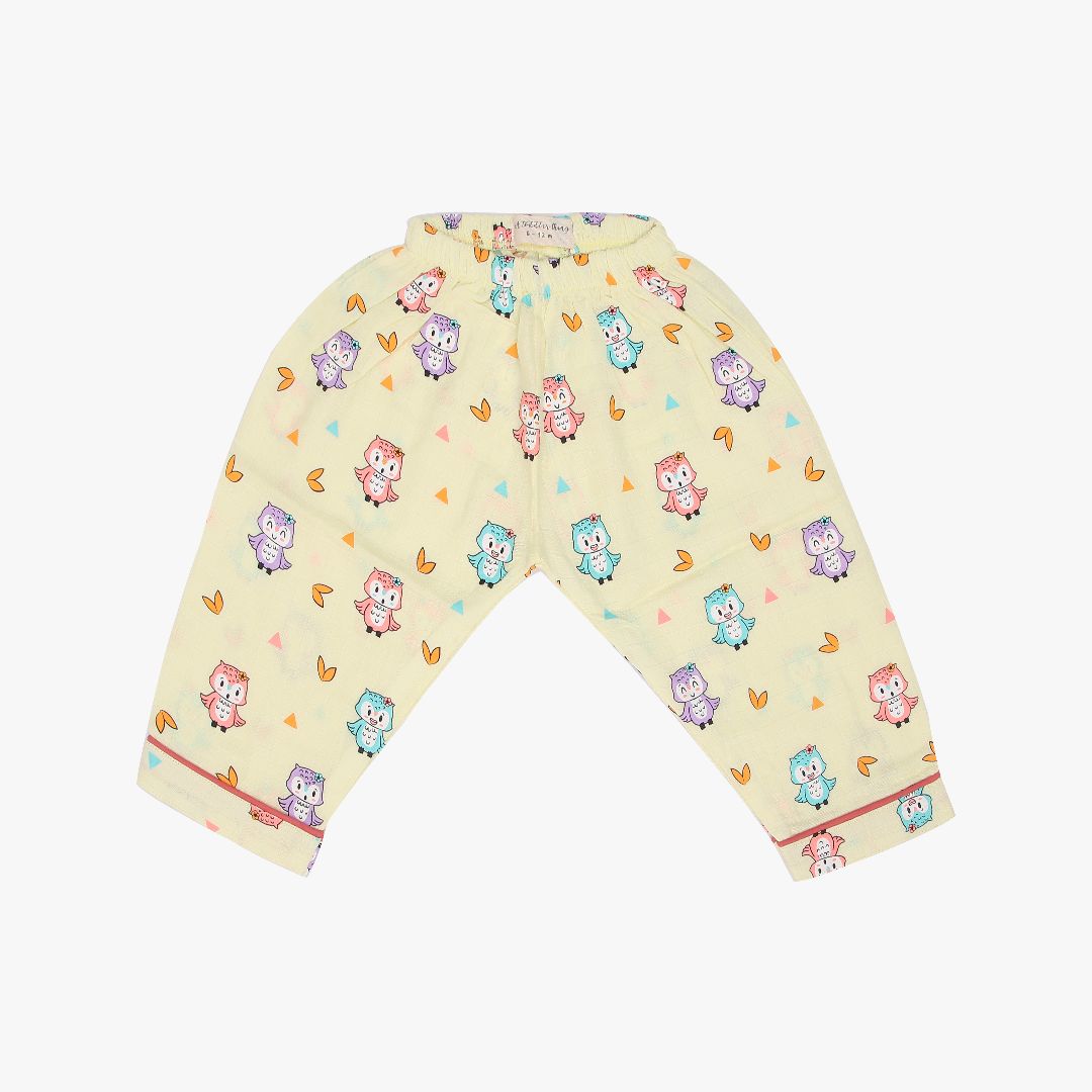 Happy Owl - Muslin Full Sleeve Sleep Suit for babies and kids (Unisex)