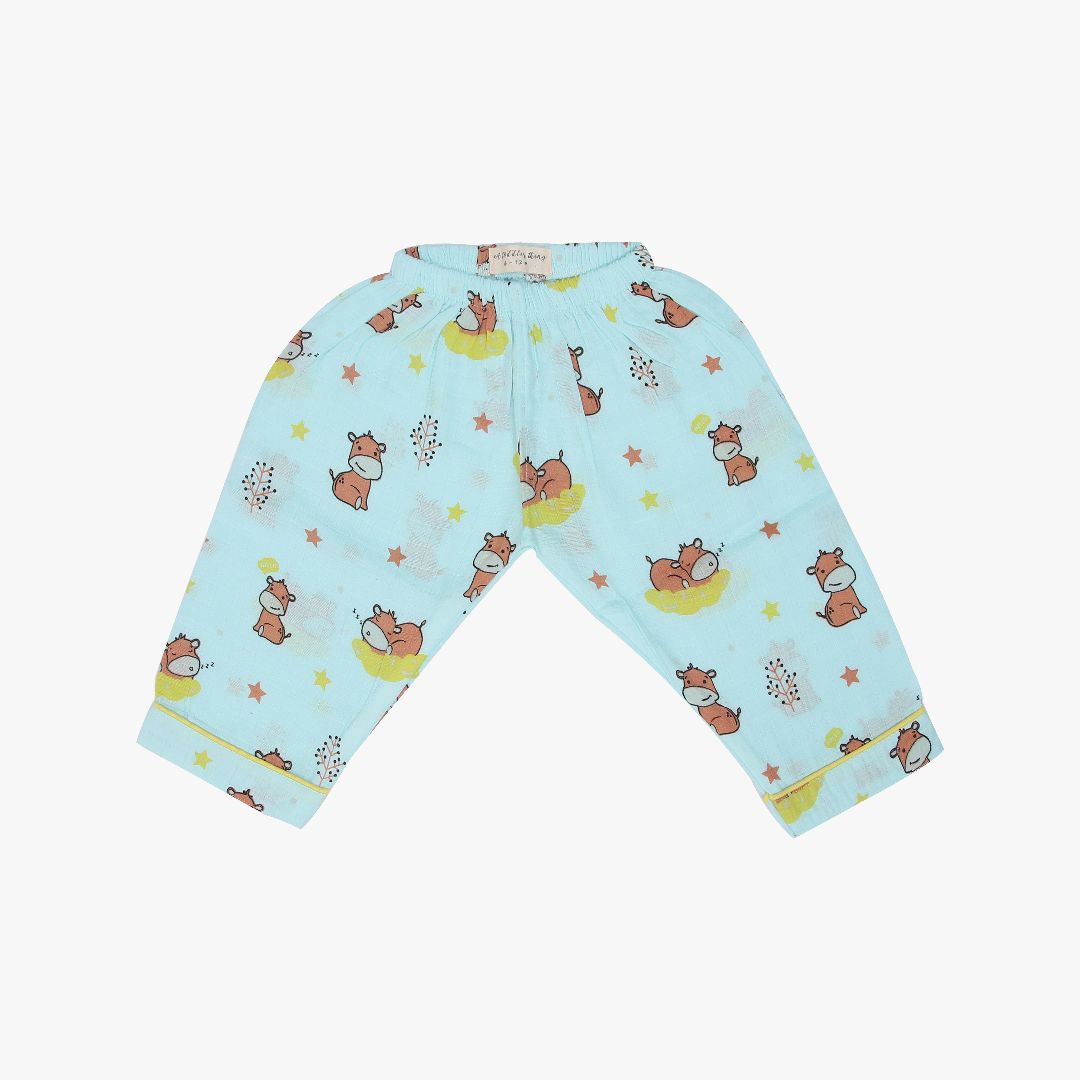 Sleepy Hippo - Muslin Full Sleeve Sleep Suit for babies and kids (Unisex)