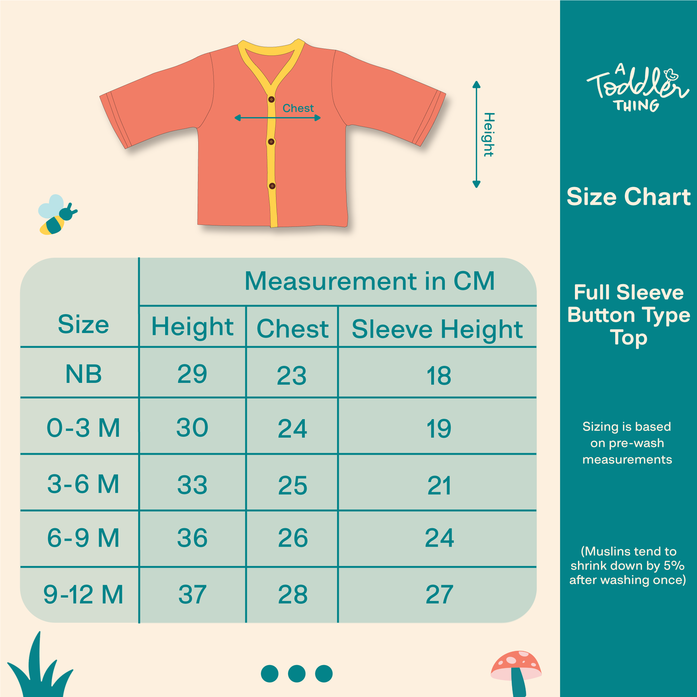 Muslin Full Sleeve Button Top Combo - Pack of 3