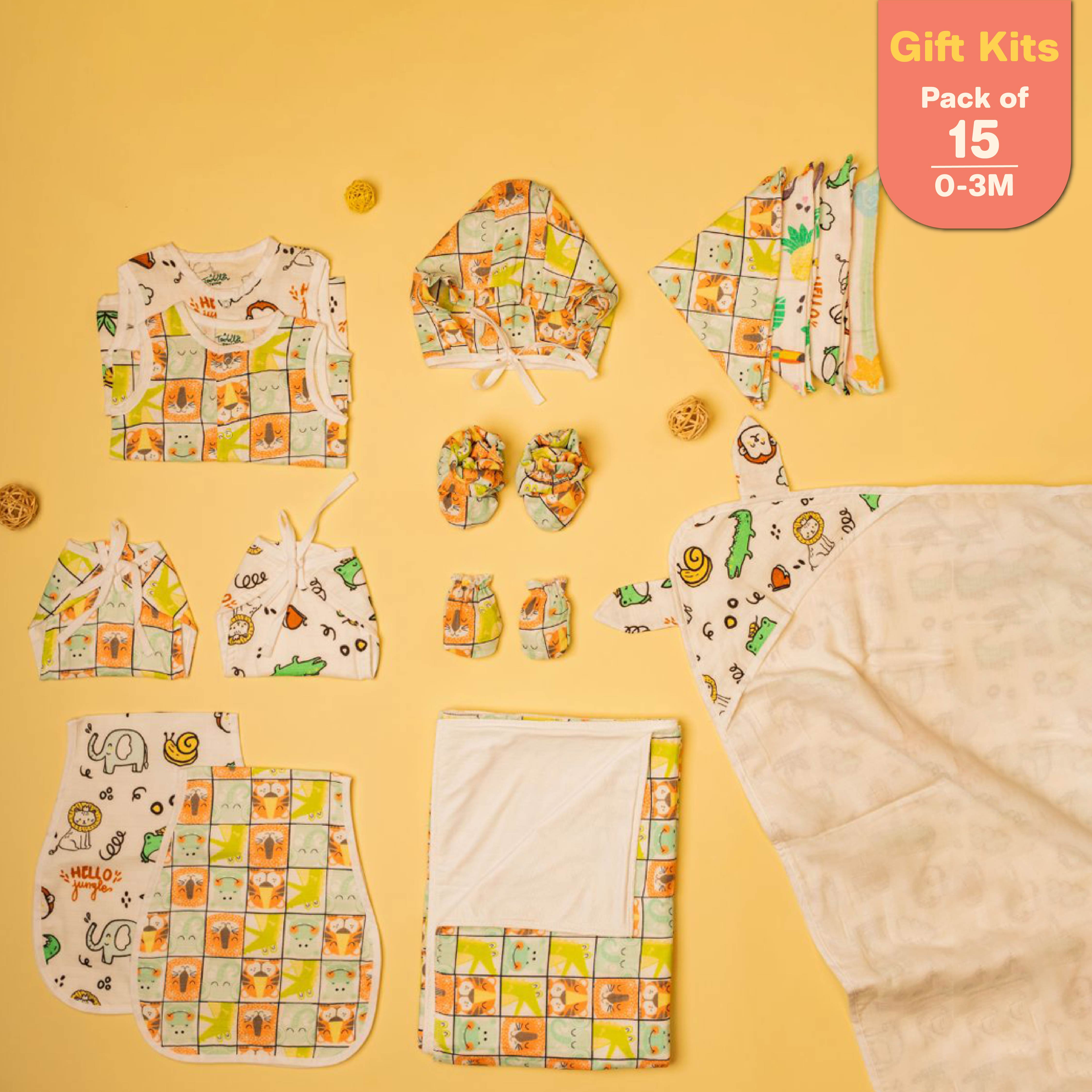 Hello Blocks - Muslin 15 Piece Combo Pack (0-3M)