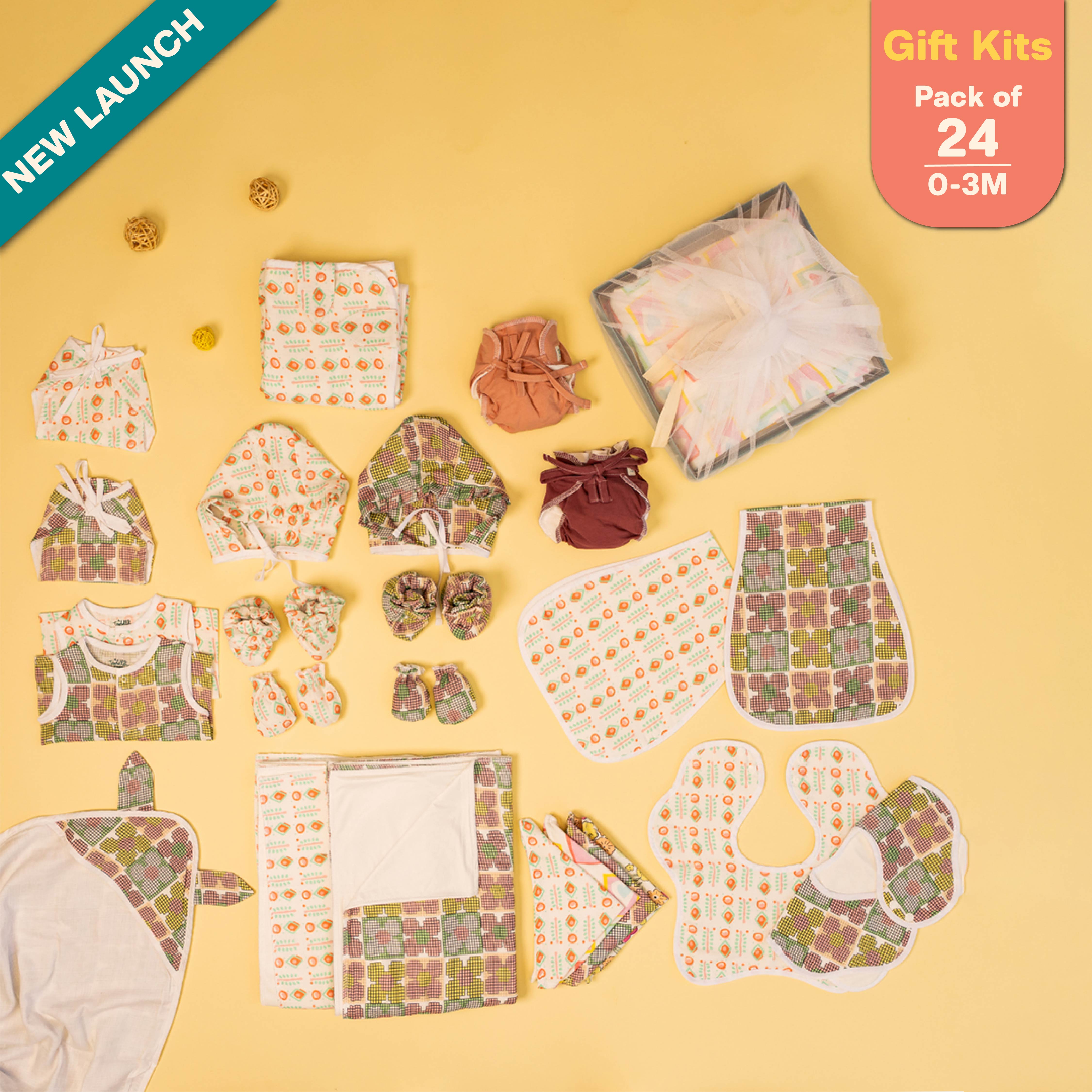 Beaky Stripes - Muslin 24 Piece Combo Pack (0-3M)
