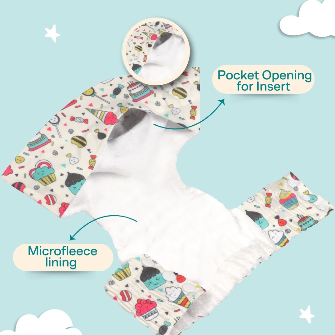 Indigo - Newborn Cloth Diaper 2.0 with 1 cotton Insert (2 kg - 5 kg)
