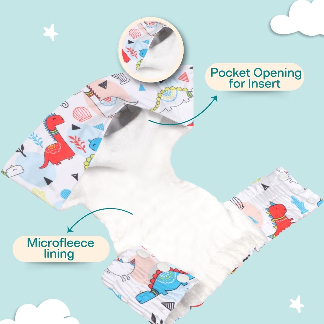 Indigo - Newborn Cloth Diaper 2.0 with 1 cotton Insert (2 kg - 5 kg)