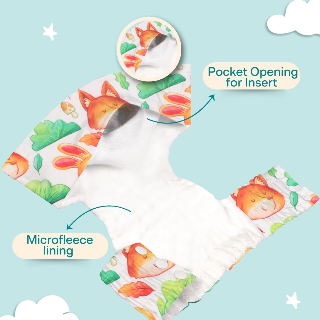 Indigo - Newborn Cloth Diaper 2.0 with 1 cotton Insert (2 kg - 5 kg)