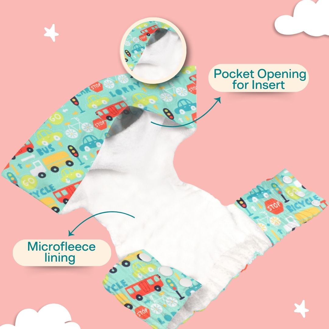 Indigo - Newborn Cloth Diaper 2.0 with 1 cotton Insert (2 kg - 5 kg)