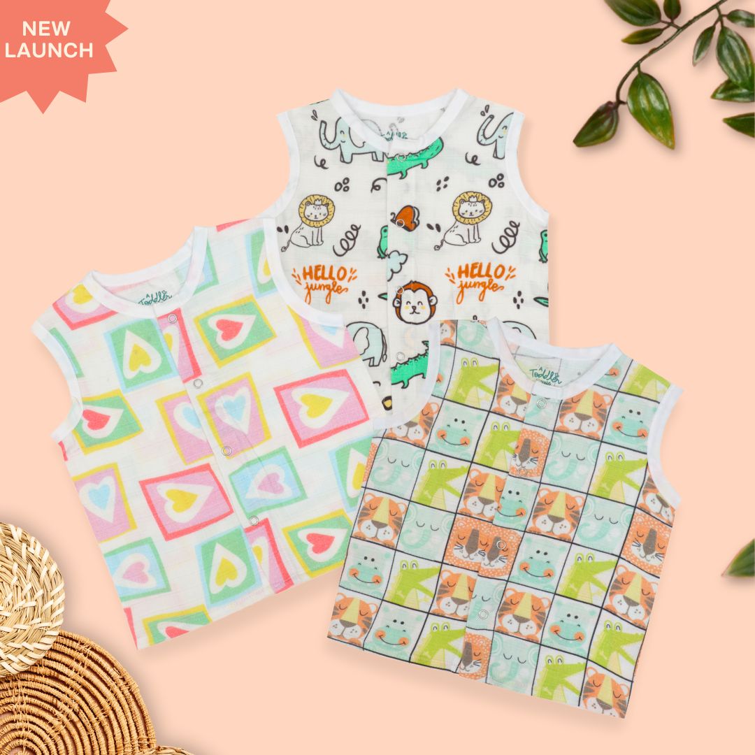 Special Edition - Muslin Jabla Button Type for Babies -  Combo Packs