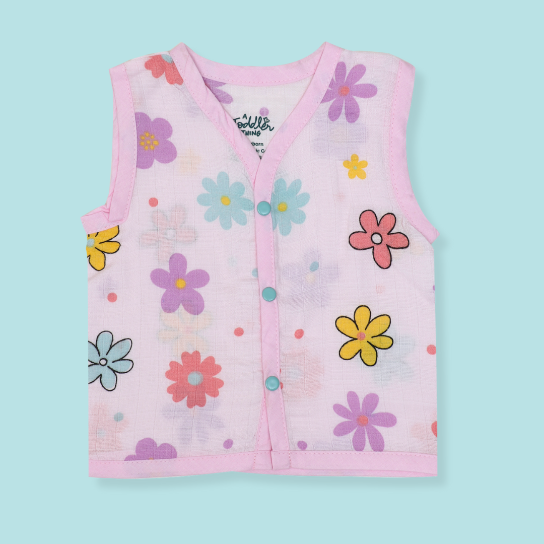 Flower Puff - Muslin Button Jabla