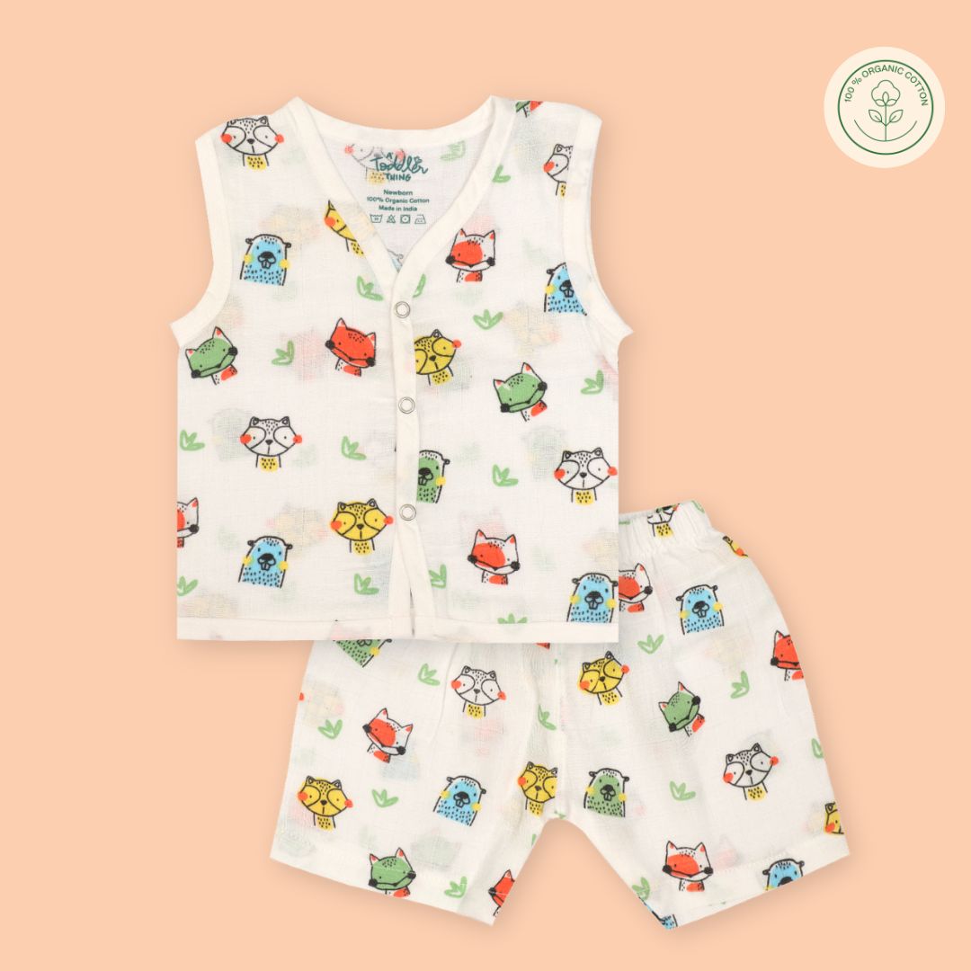 Forest Friends - Muslin Jabla and Shorts for Babies and Toddlers