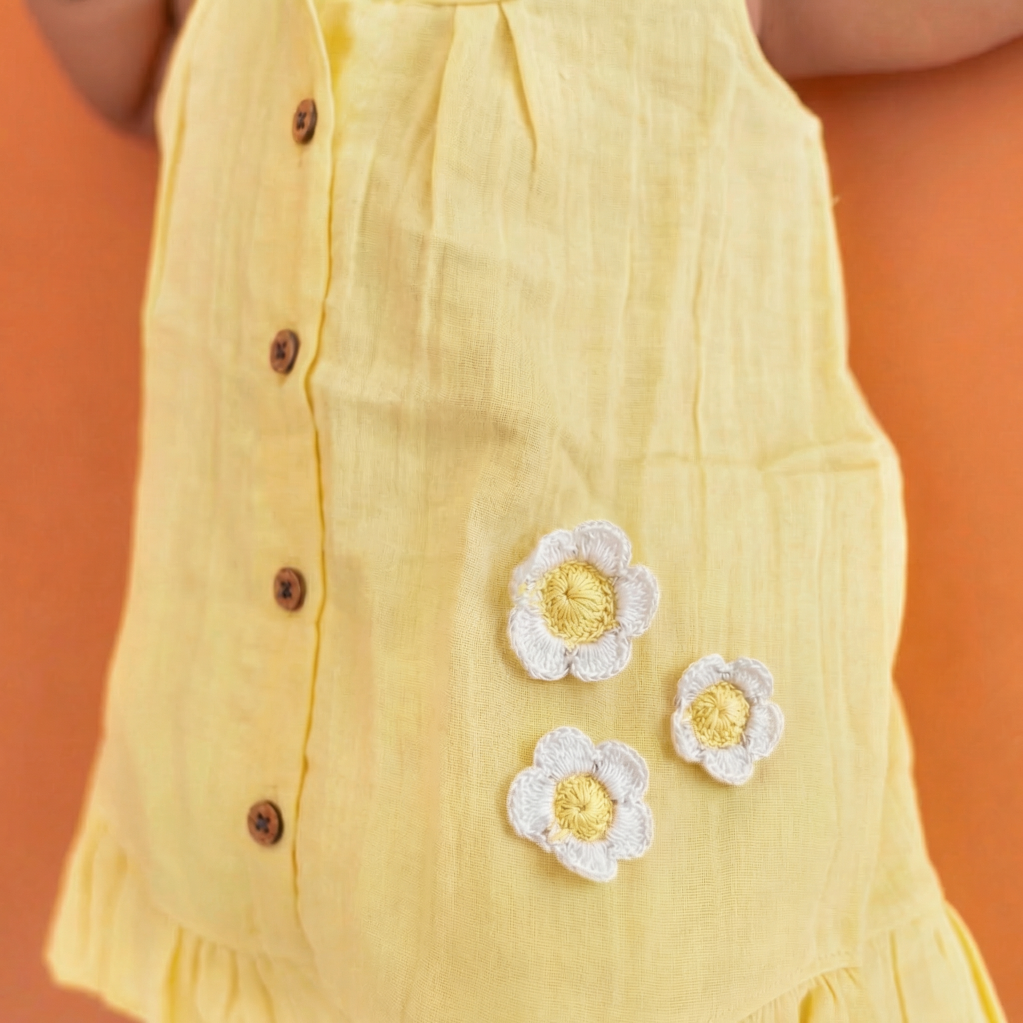 Butter Bloom - Crinkled Muslin Sleeveless Frock
