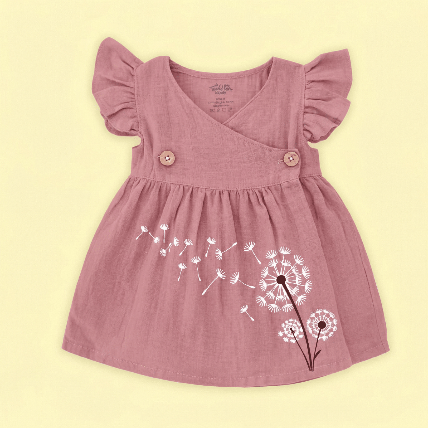 Mauve - Muslin Dandelions Frill Frock