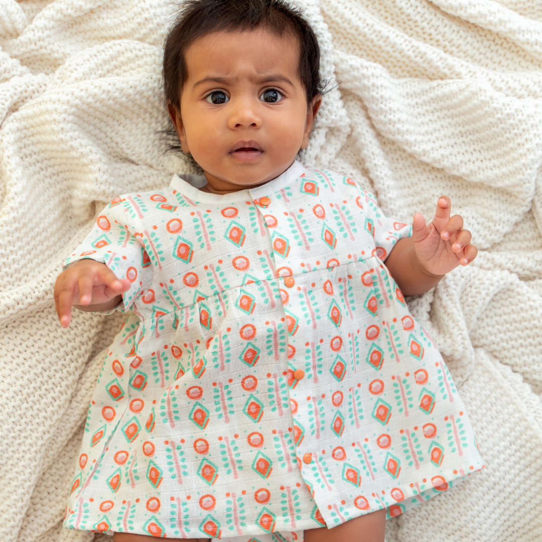 Timeless Tribes - Muslin Button Frock - Pack of 2