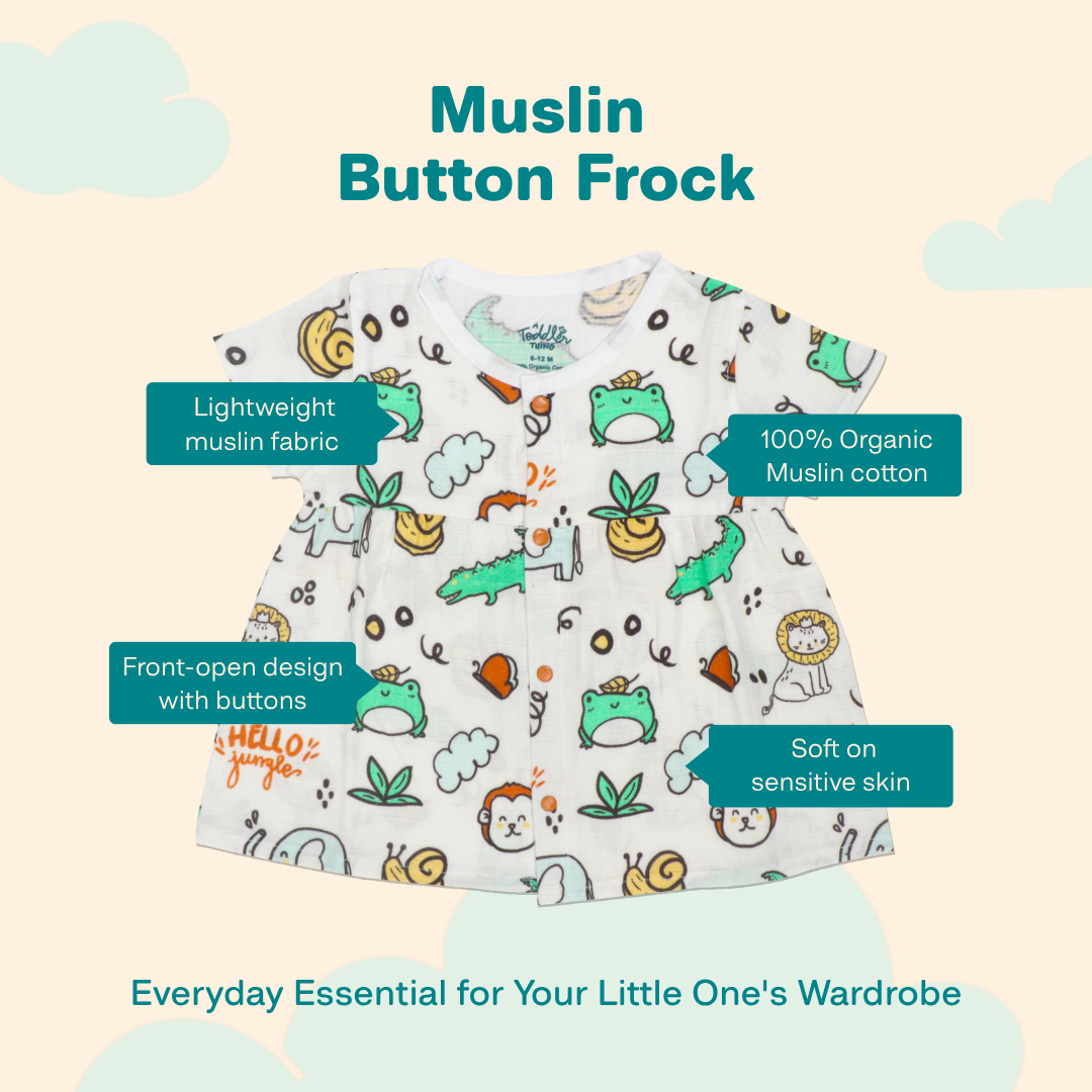 Timeless Tribes - Muslin Button Frock - Pack of 2