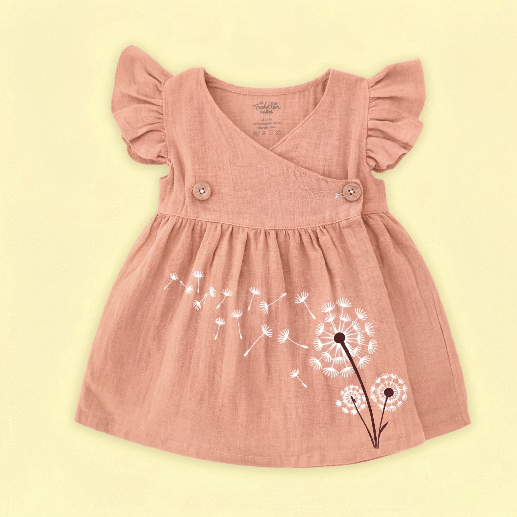 Butter Yellow - Muslin Dandelions Frill Frock