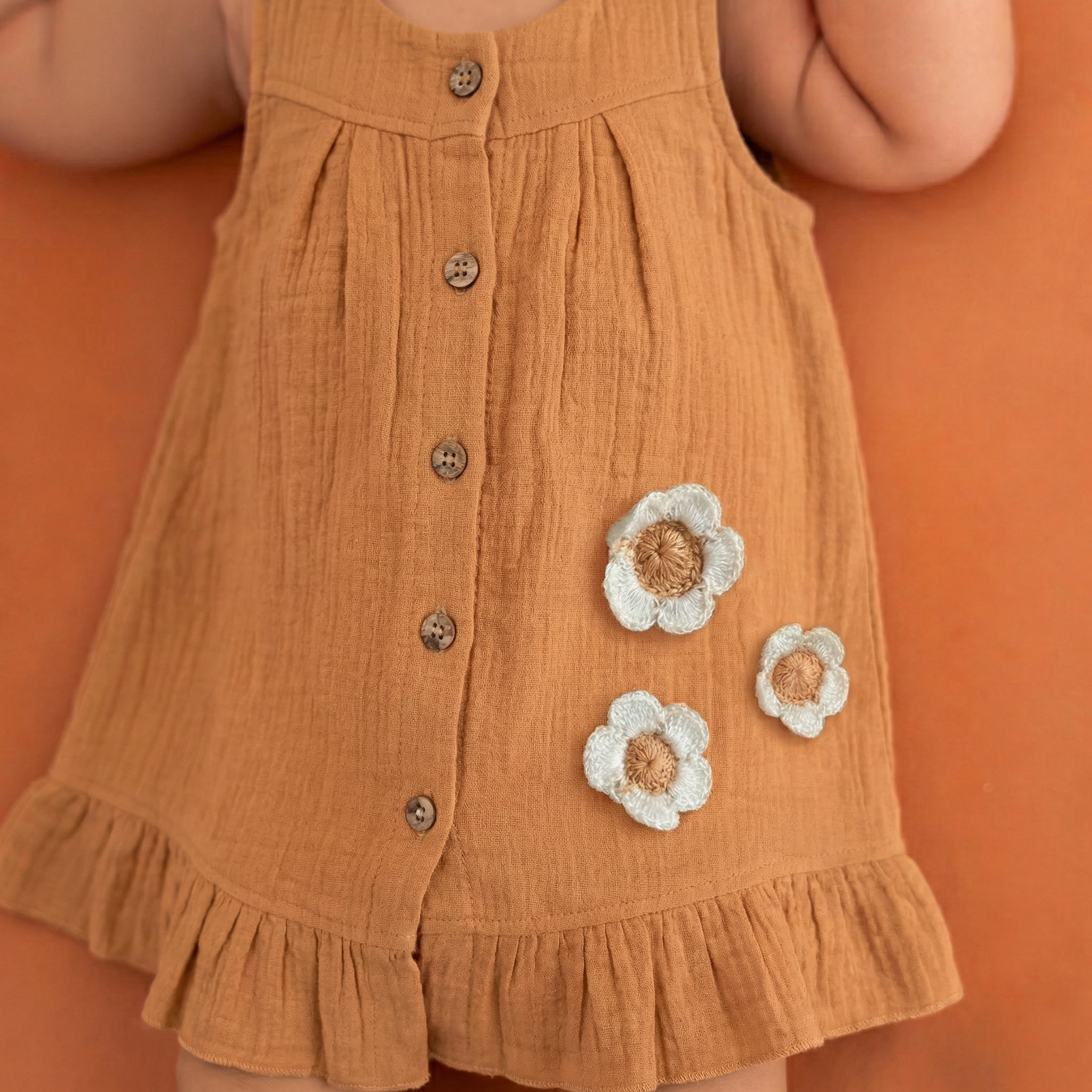 Biscoff Swirl - Crinkled Muslin Sleeveless Frock