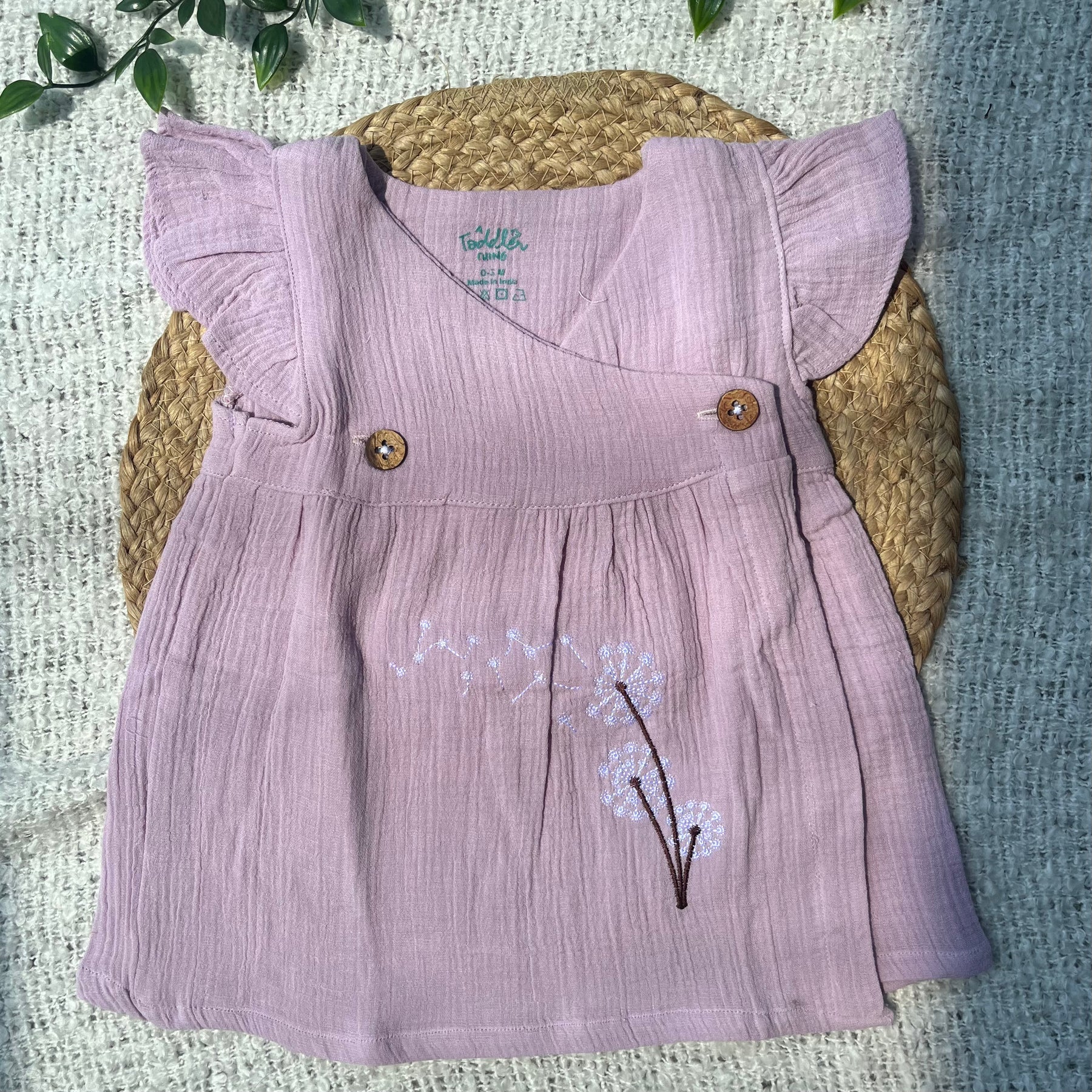 Mauve - Muslin Dandelions Frill Frock