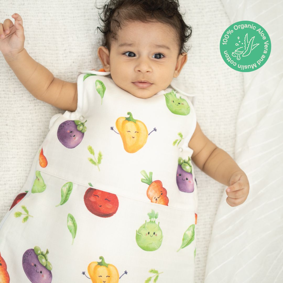 Veggie Delight - Organic Muslin Aloe Vera Sleep Bag (upto 9 months)