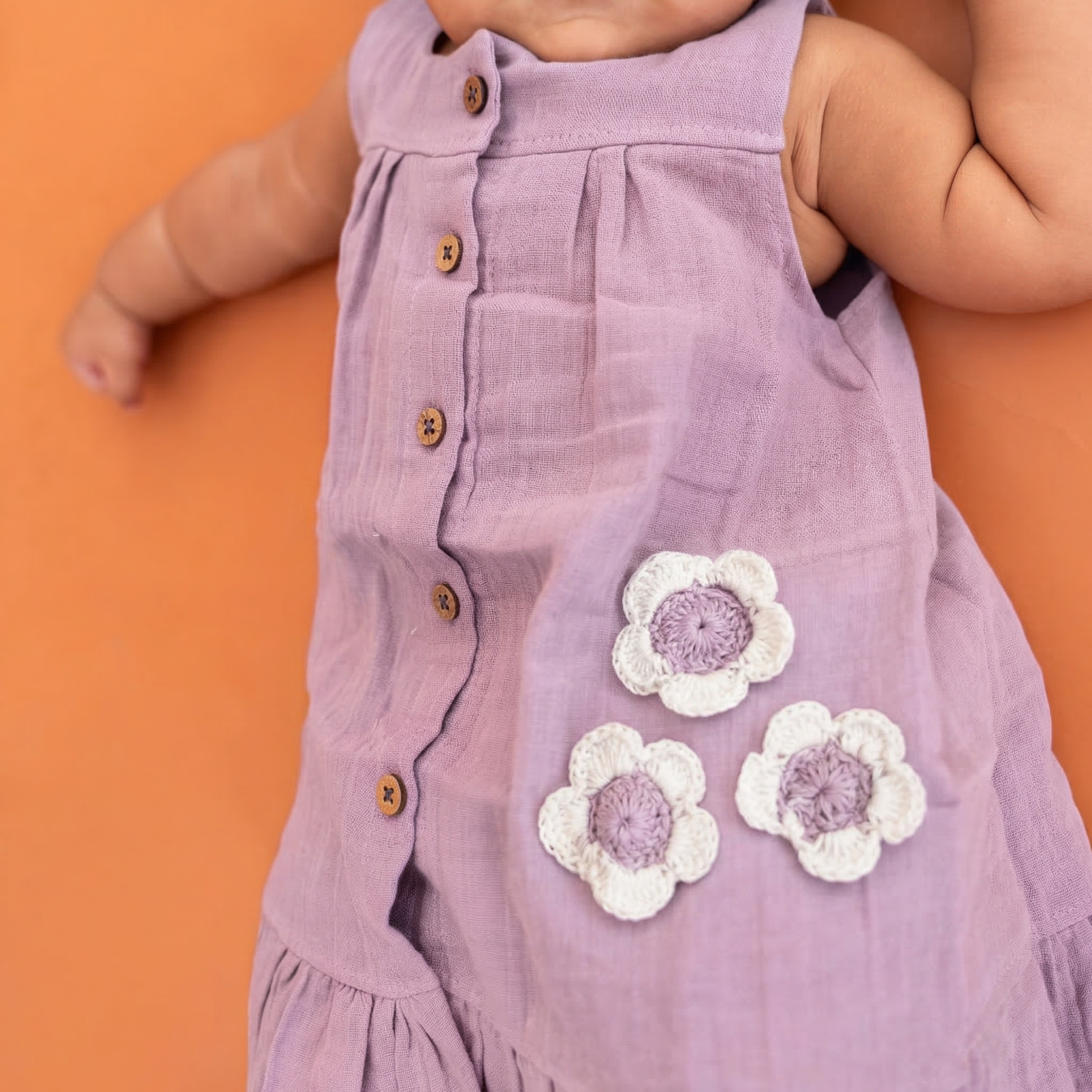 Blush Puff - Crinkled Muslin Sleeveless Frock
