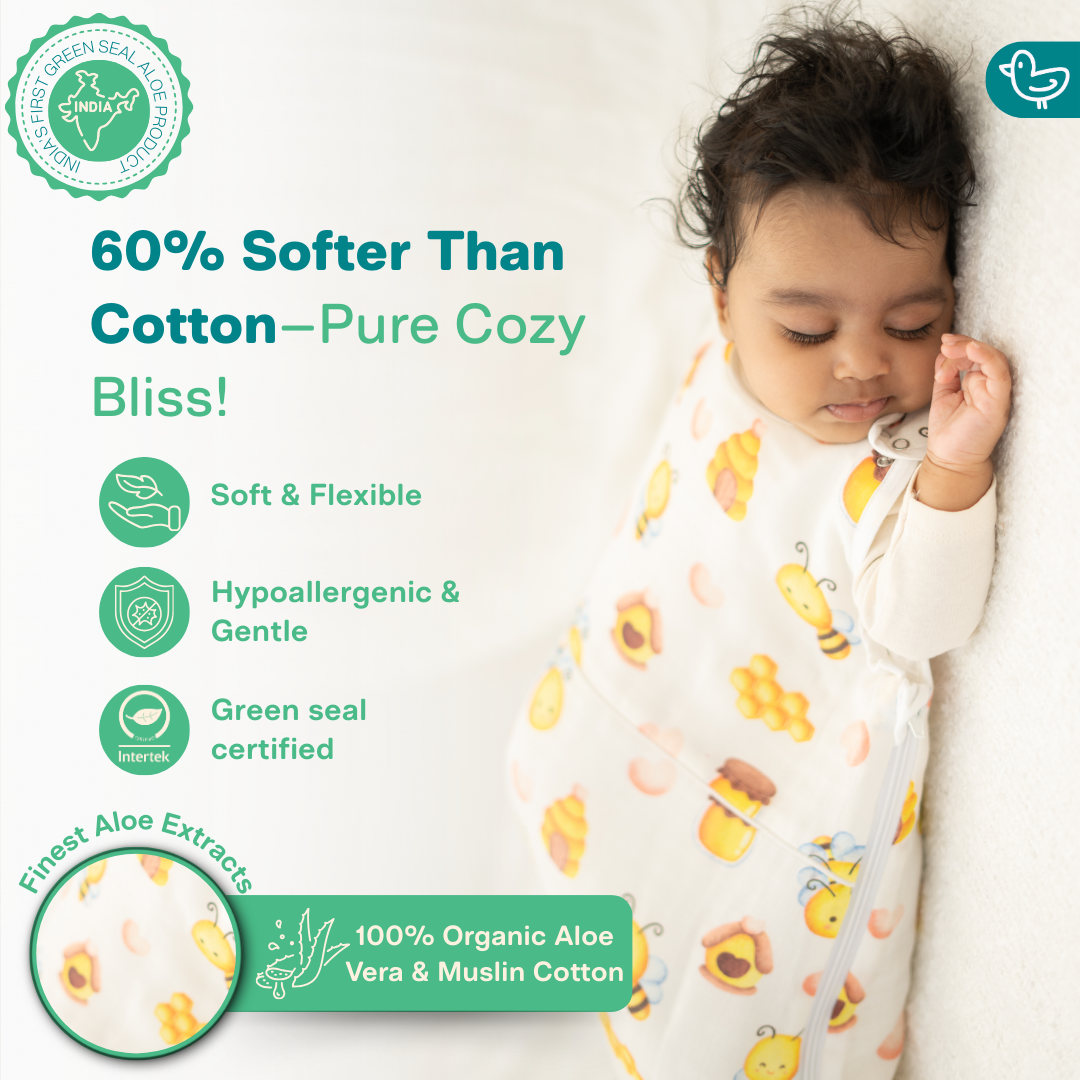 Bumble Bee - Organic Muslin Aloe Vera Sleep Bag (upto 9 months)